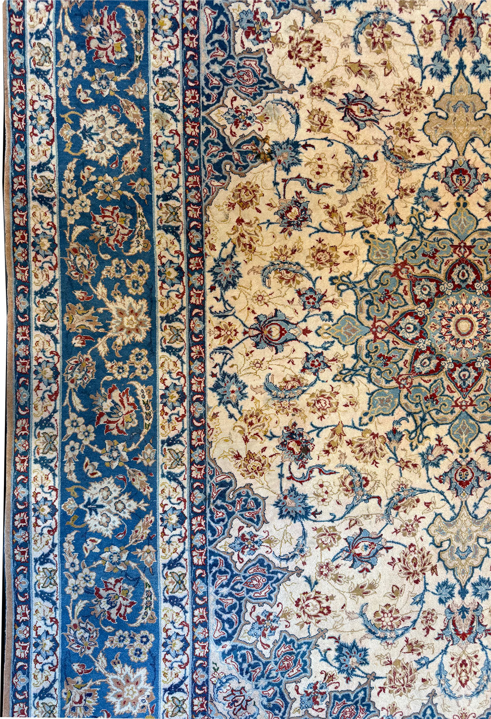 A Stunnig Silk & Wool on Silk Foundation 600 KPSI Persiam Isfahan Rug