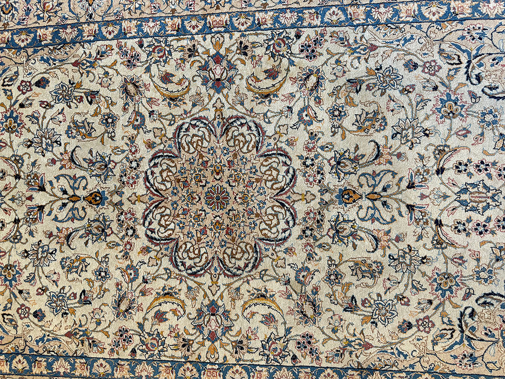 Sensational 600 KPSI Silk & Wool Persian 6 Ply/6 La Nain Area Rug