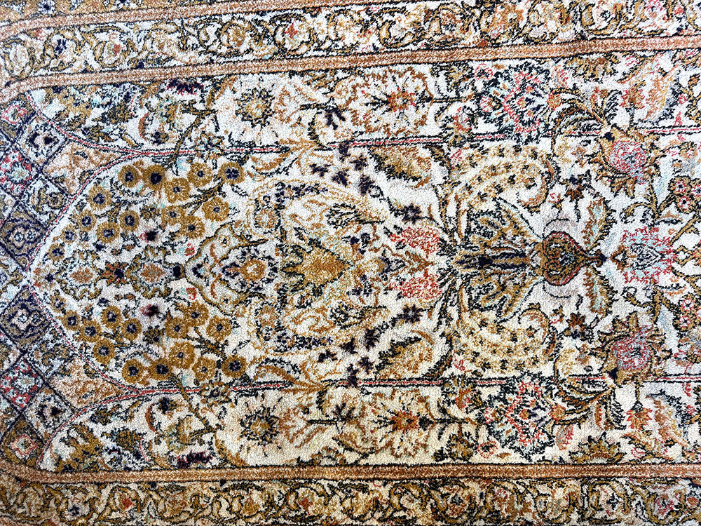 A Vintage 3' x 5' 100% Silk )n Silk Persian Qum Rug $499.00
