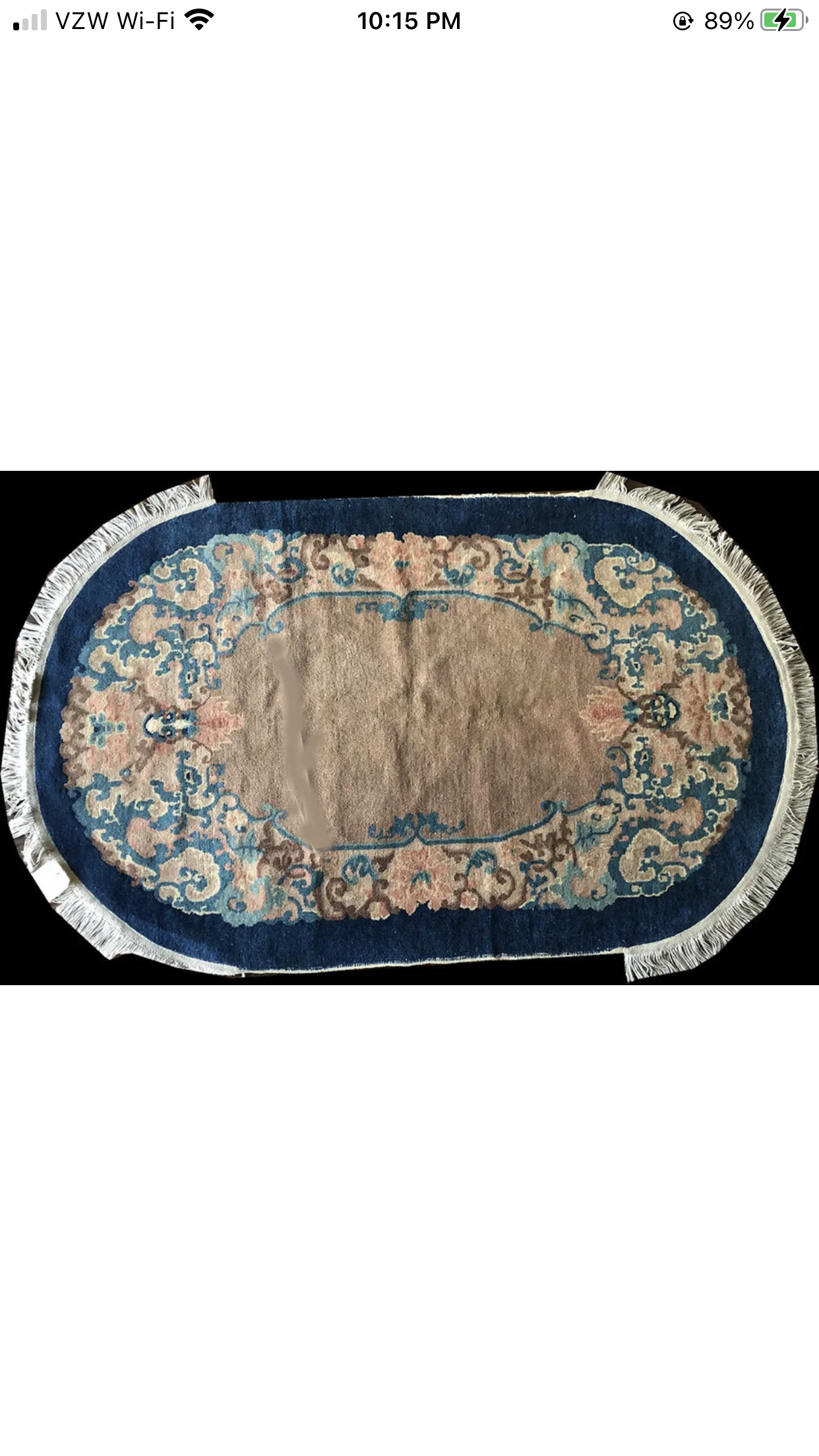 A Vintage 3’x6’ Oval Art Deco Chinese Rug