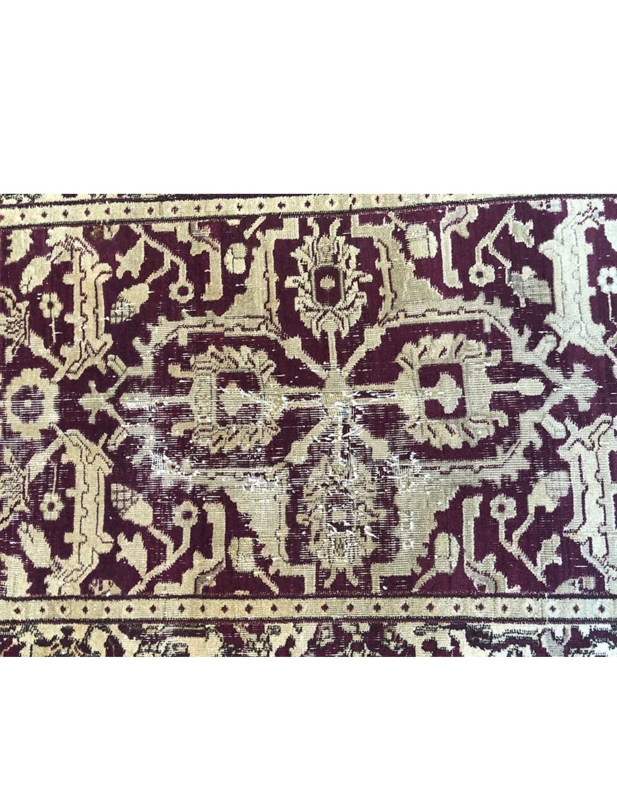 An Antique Worn Out Distressed Look Indian Agra Rug