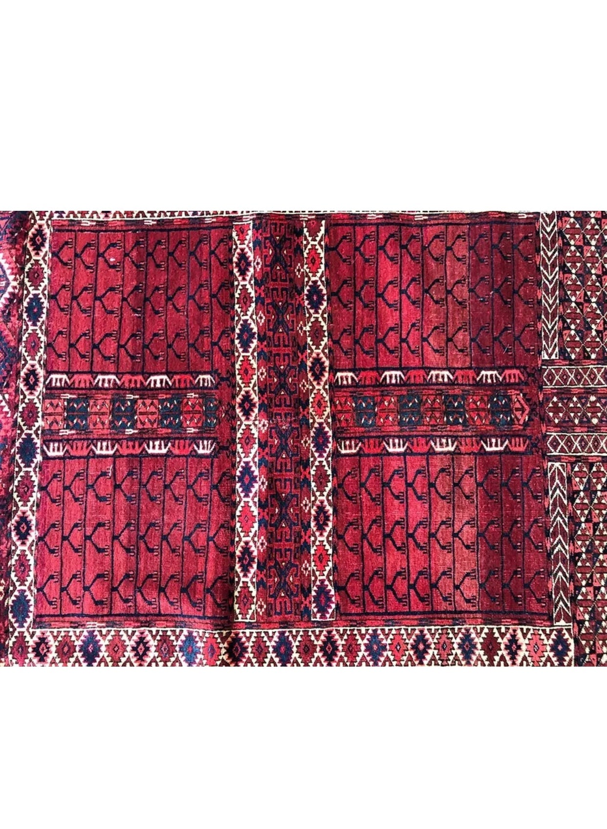Antique Tribal Turkoman Hatchli/ Enci Rug