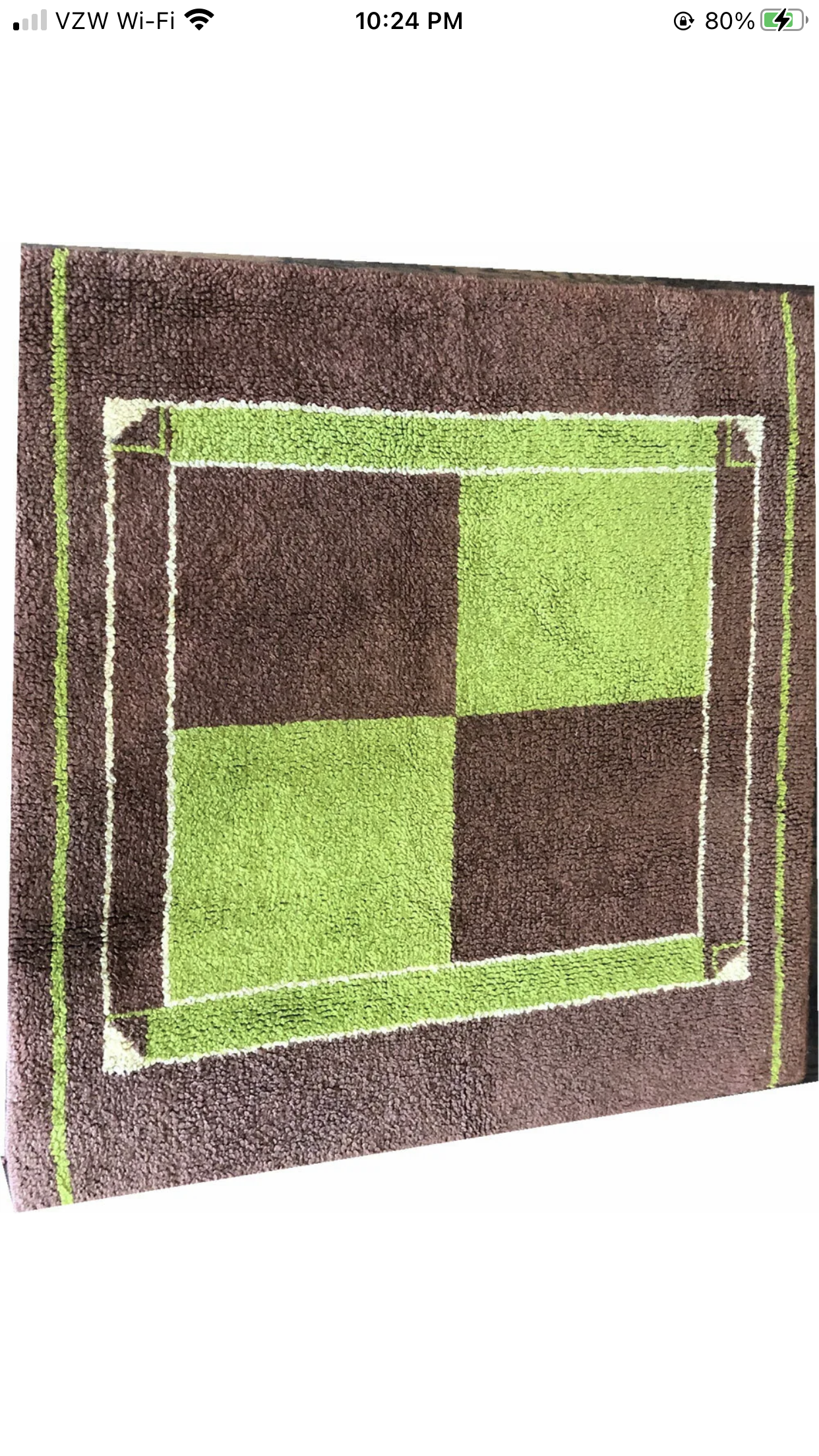 A Vintage Shaggy Modern/ Art Deco Scandinavian 4’ Square Rug