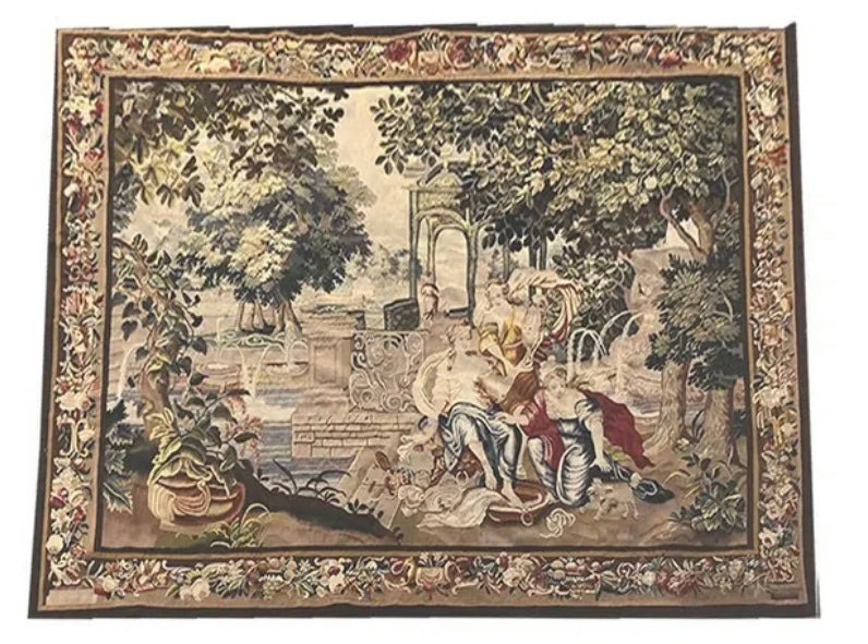 Antique 19th Century Silk & Wool French Tapestry