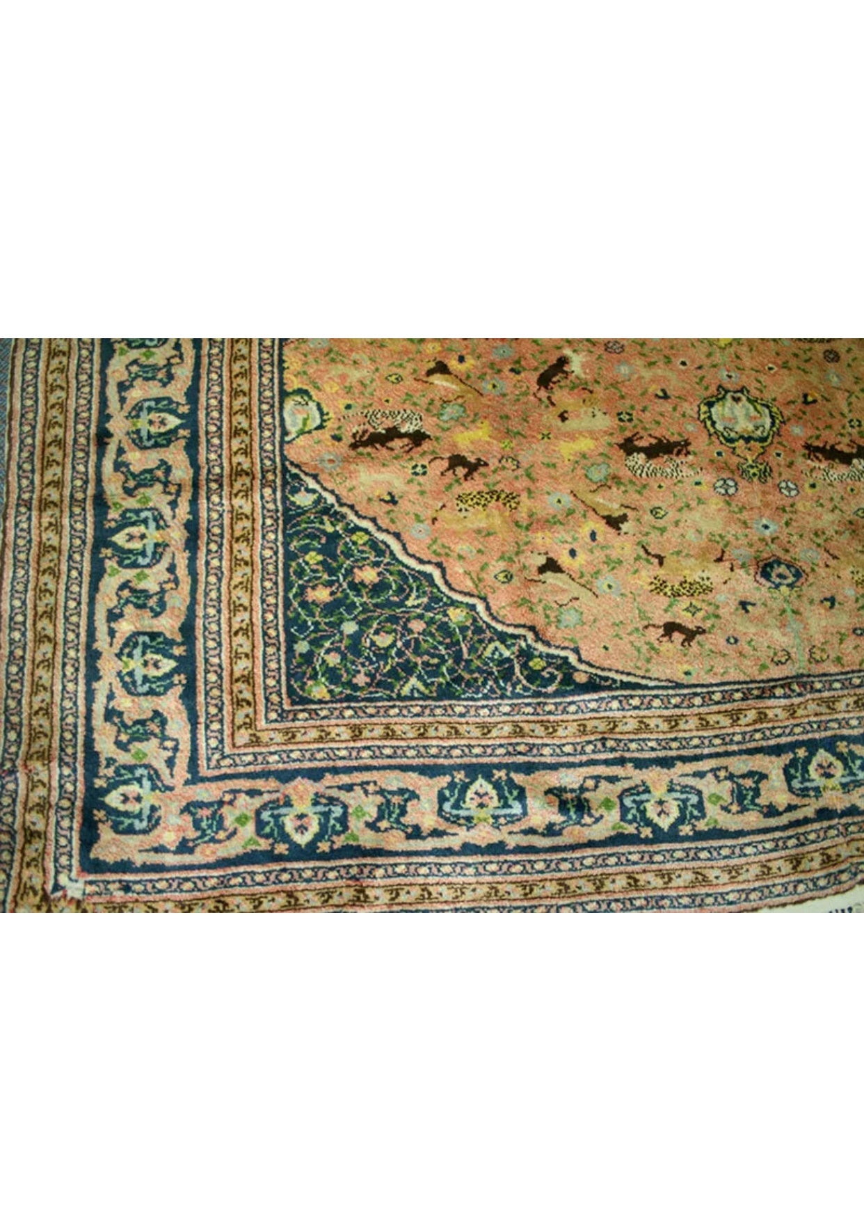 An Antique Unusual 9’x 10’ Samarkand Rug