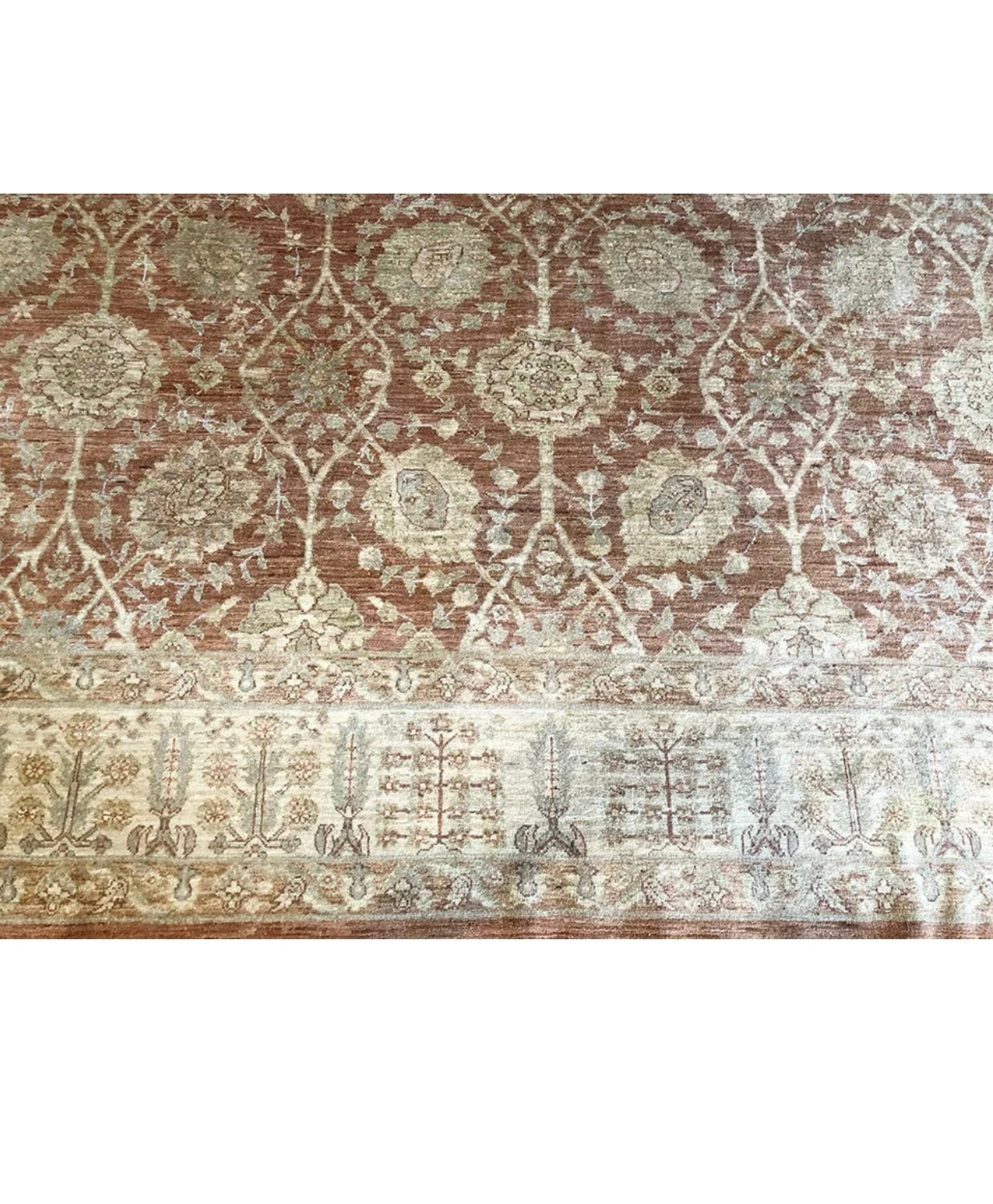 A Vintage Contemporary 11’x 14’ Panel Design Peshawar Rug