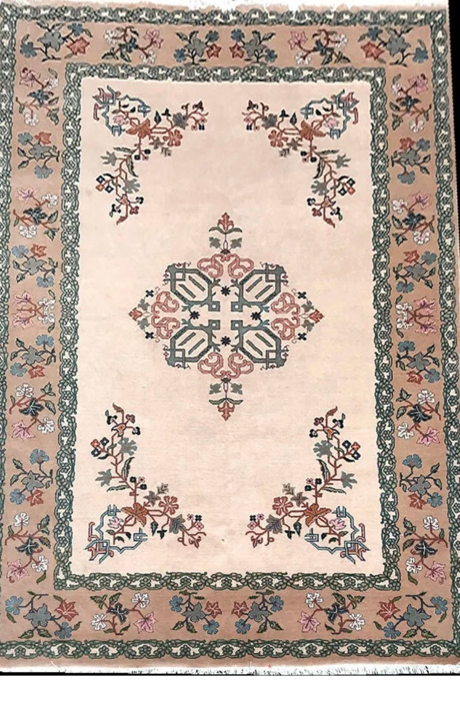 An Unusual  Vintage Persian Kashan Area Rug