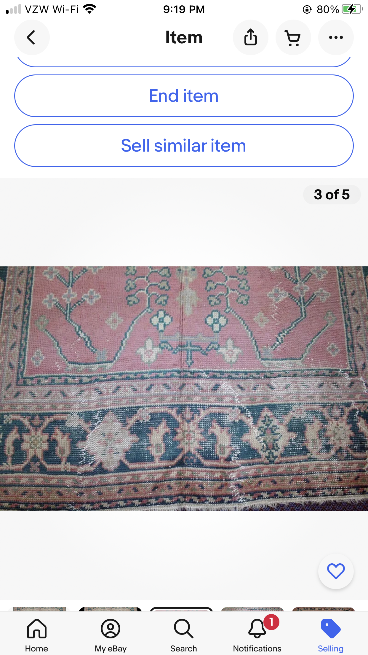 An Antique Worn Out Turkish Oushak Area Rug