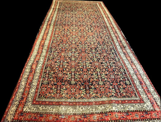 Antique 16’ Gallery Size Worn Out Persian Malayer Rug