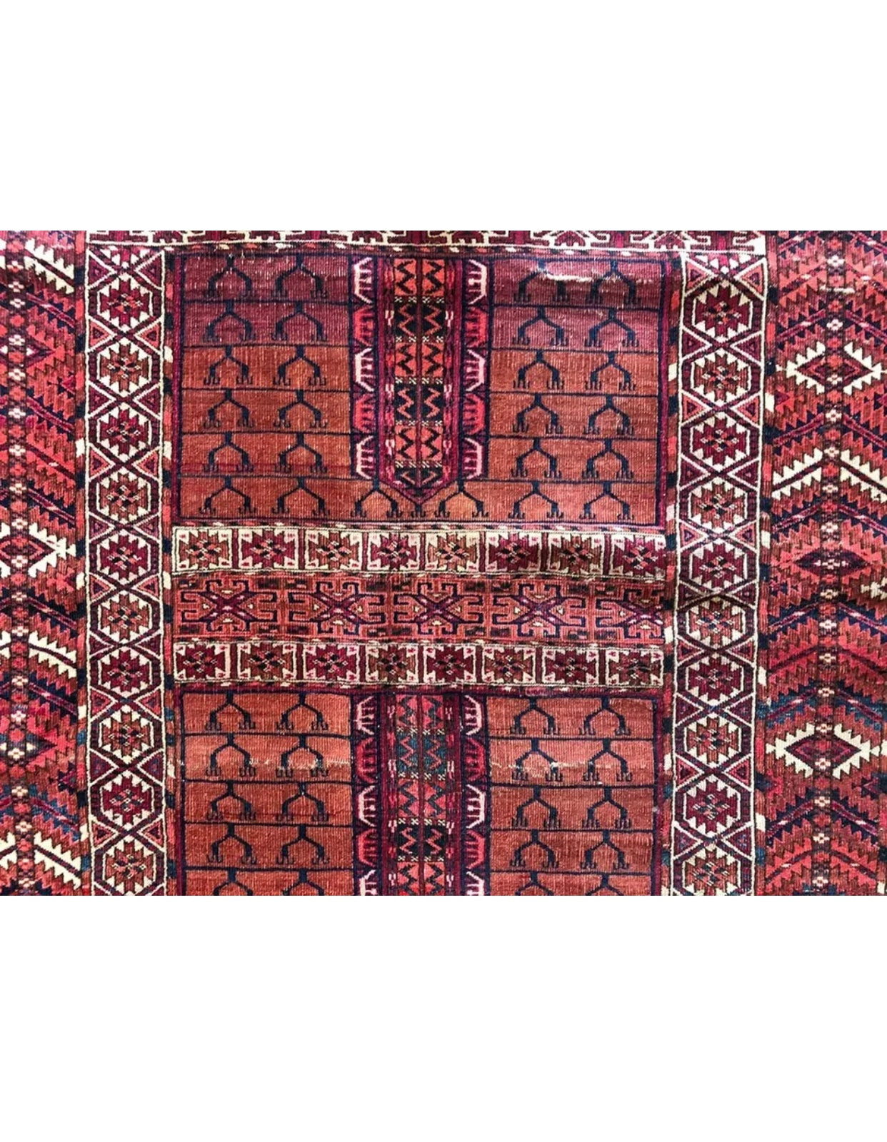 An Antique Tribal Turkoman Hatchli/Enci Rug