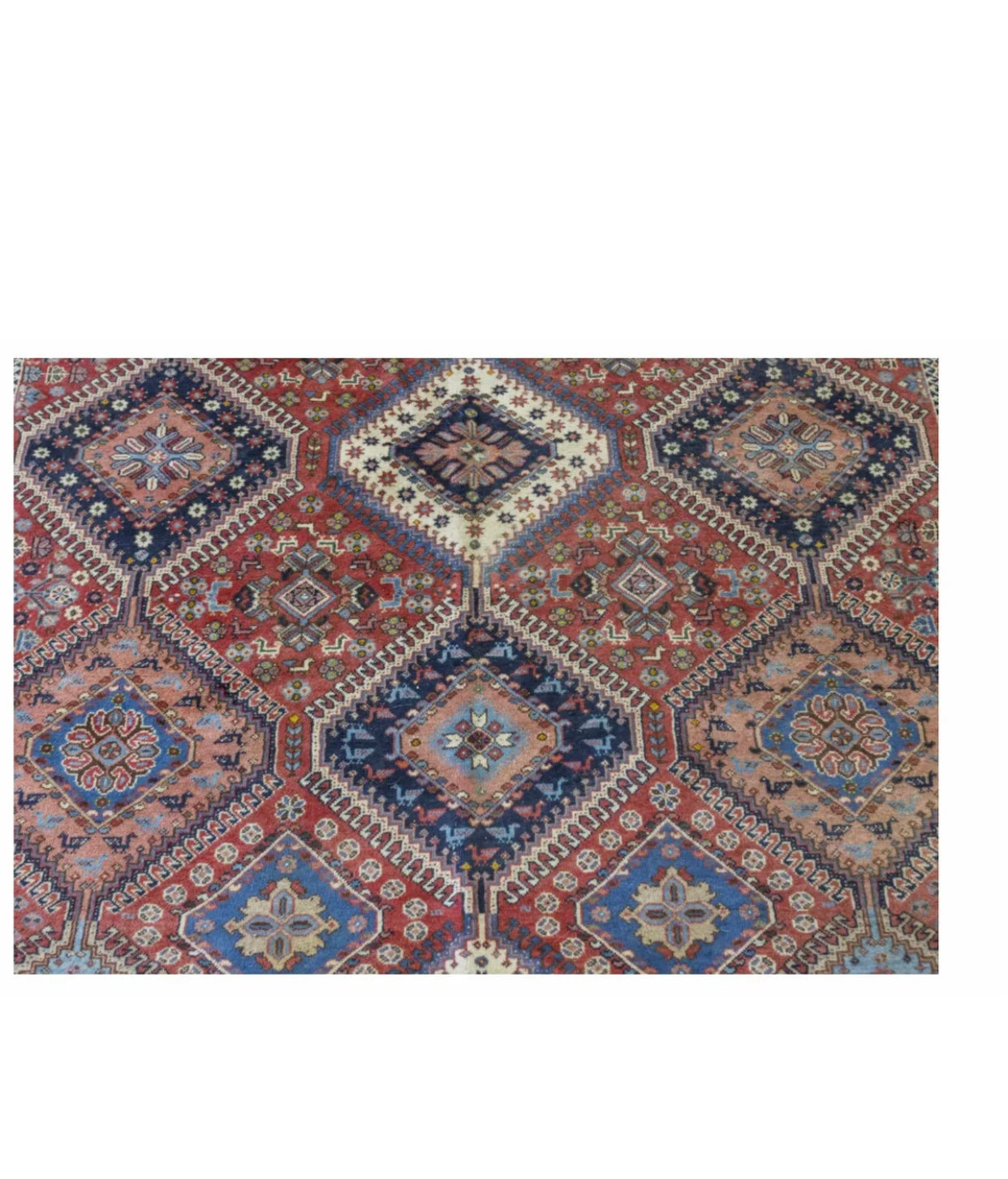 A Vintage Primitive & Tribal Panel Design Persian Yalameh Rug