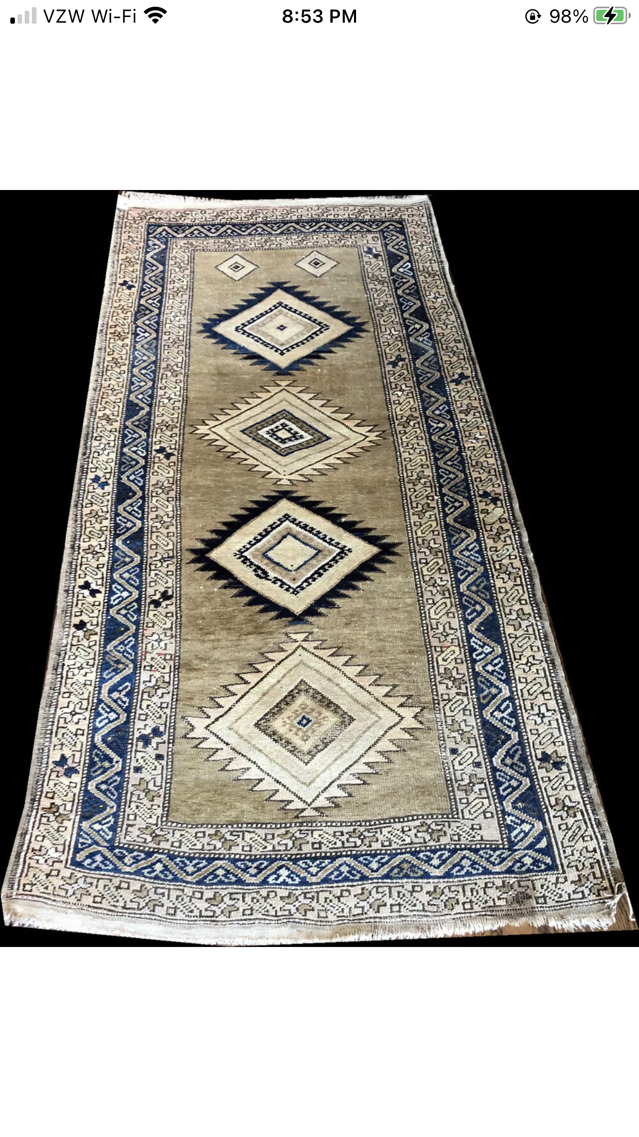 An Antique Decorative Camel Hair Sarab Rug/ Runner