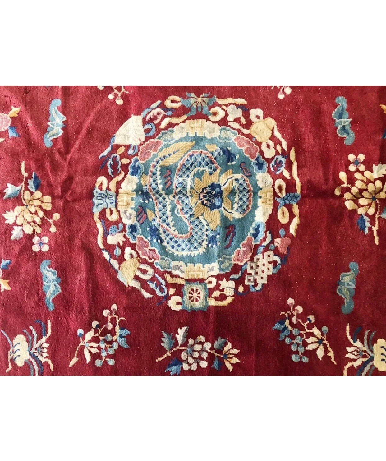 An Antique Dragon Art Deco Chinese Rug