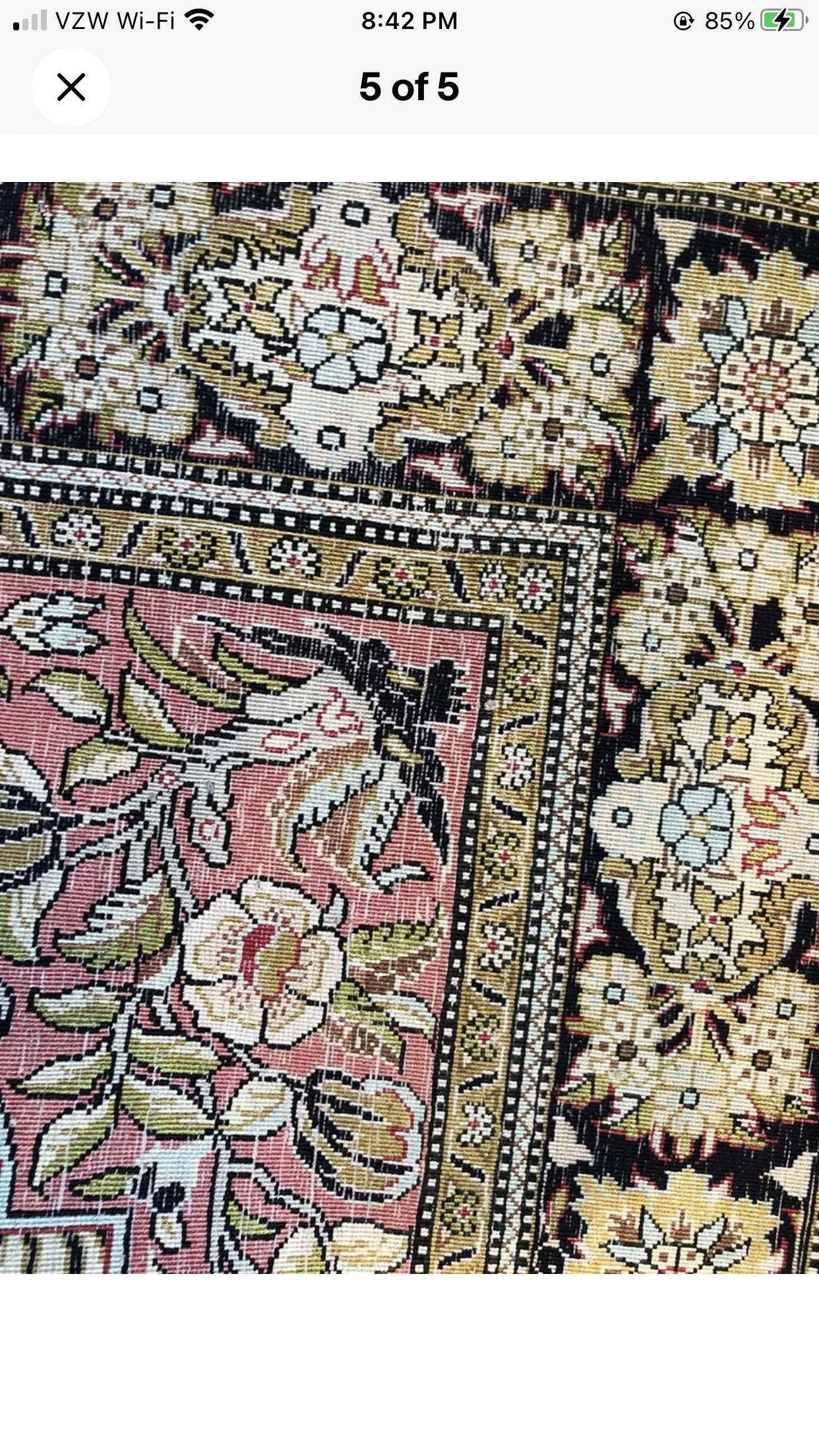 A Vintage 400KPSI 100% Silk Persian Qum Rug