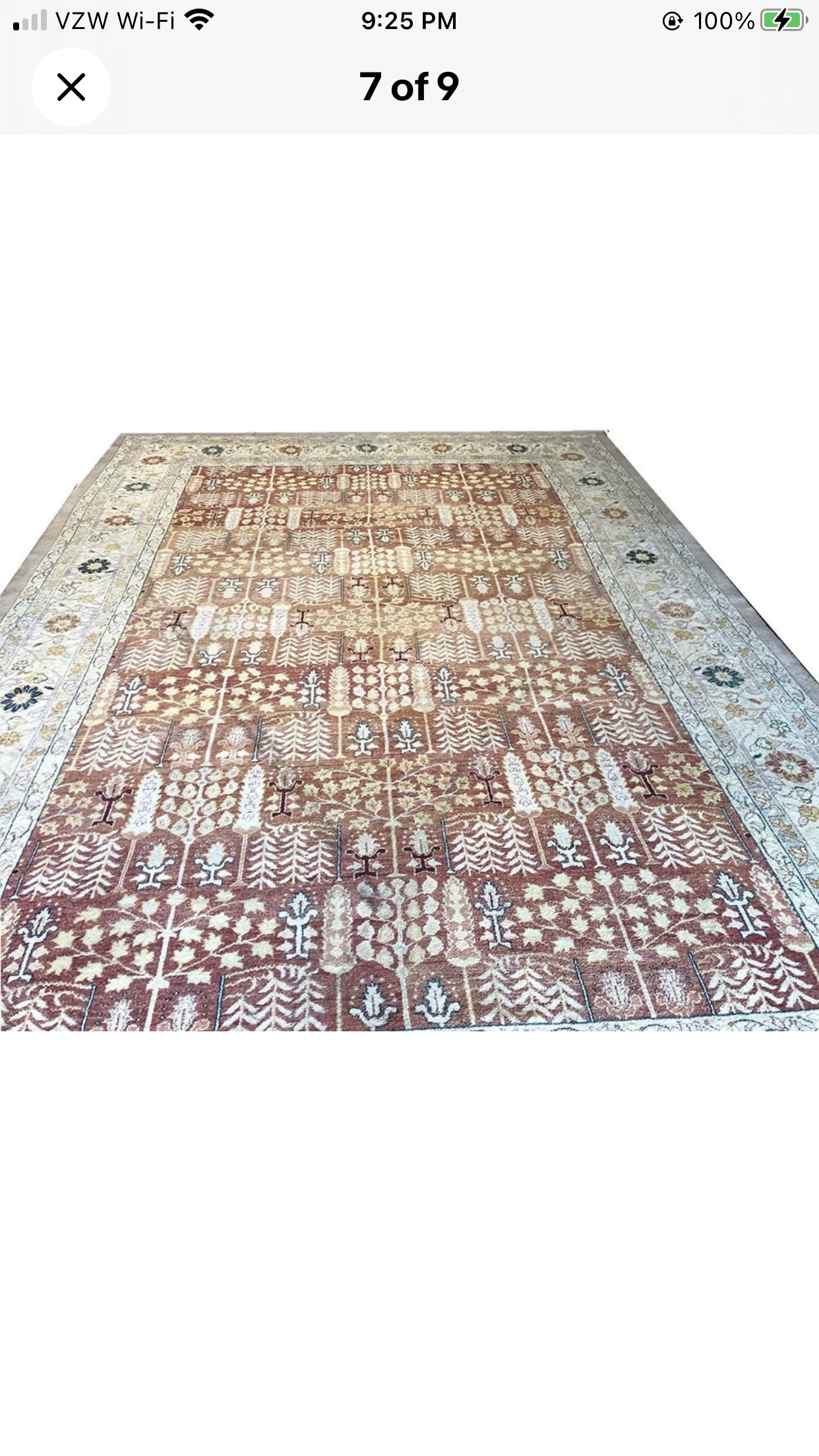 A Vintage Contemporary Panel Design Persian Tabriz Rug