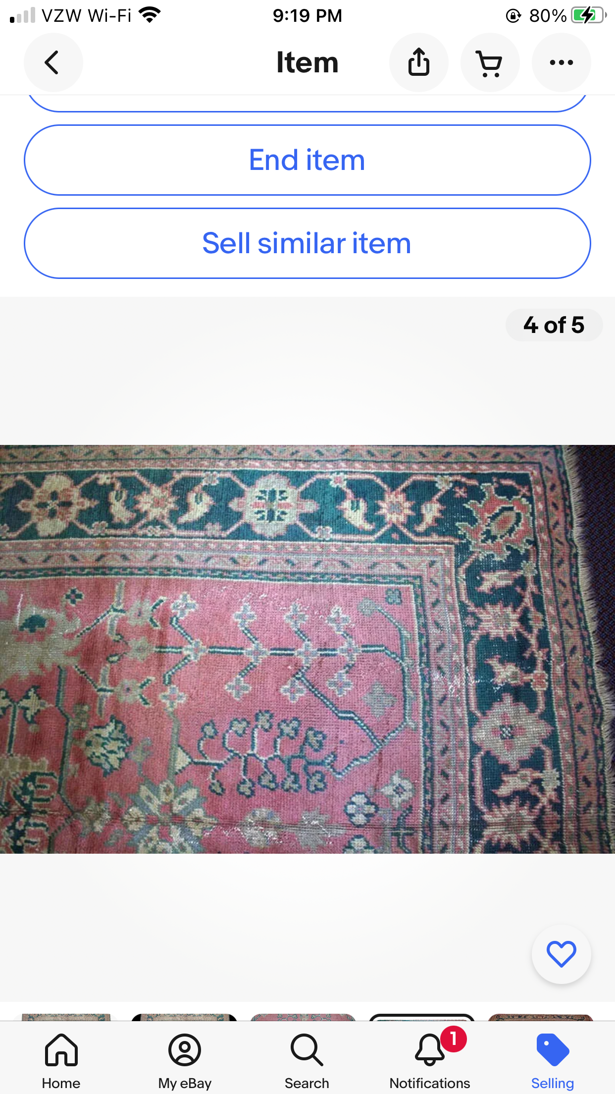 An Antique Worn Out Turkish Oushak Area Rug