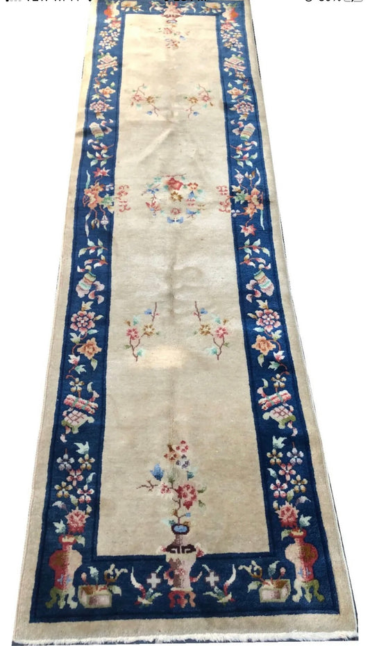 An antique Art Deco Chinese Hallway Runner Rug