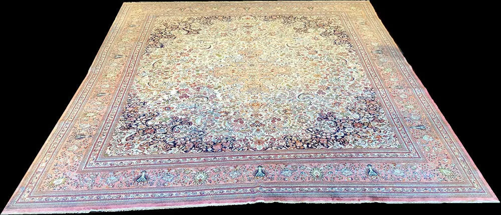 A Stunning 700+ Kpsi Persiam Qum Style 100% Silk 0n Silk Chinee Rug