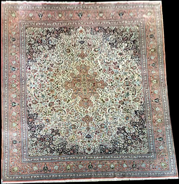 A Stunning 700+ Kpsi Persiam Qum Style 100% Silk 0n Silk Chinee Rug