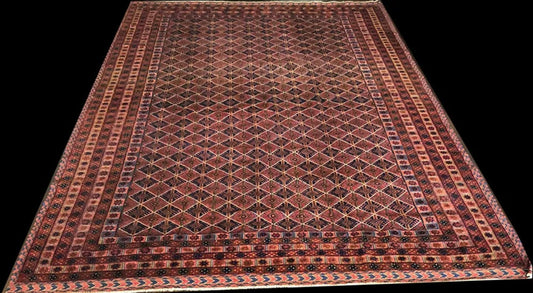 A Vintage Primitive & Tribal Geometric  Afghan Rug
