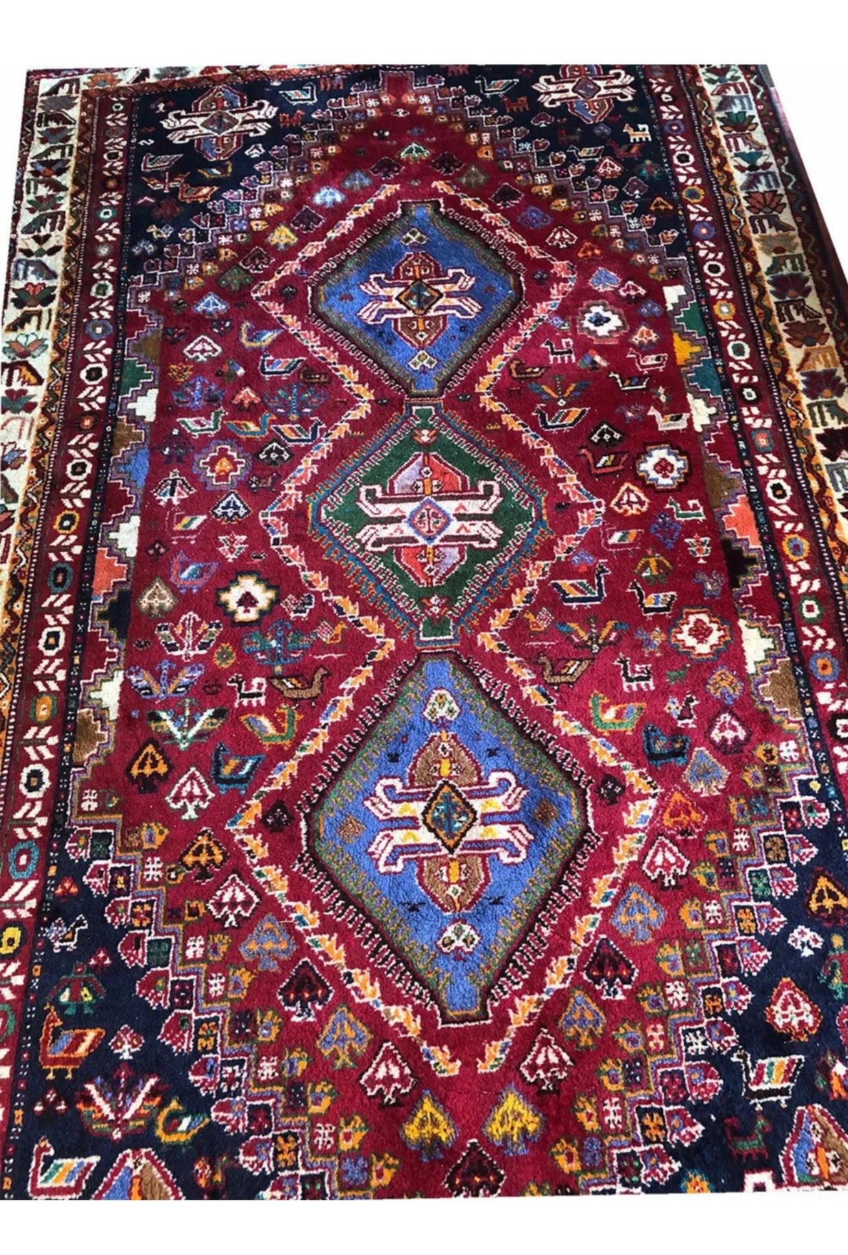 A Vintage Tribal SW Persian Qashqai Rug