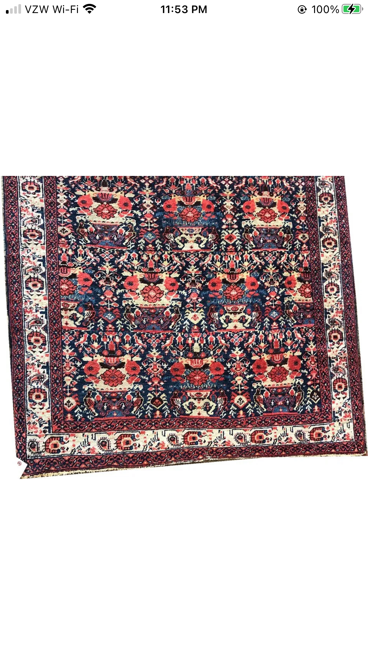 A Fabulous Antique Persian Zelli Drsign Malayer Rug