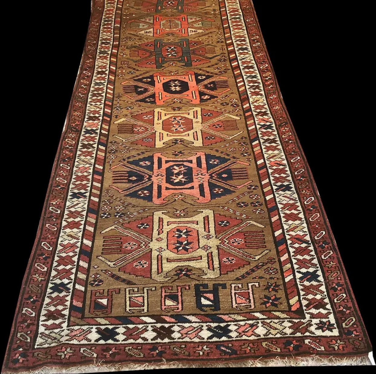 An Antique Caucasian Karabagh Hallway Runner Rug