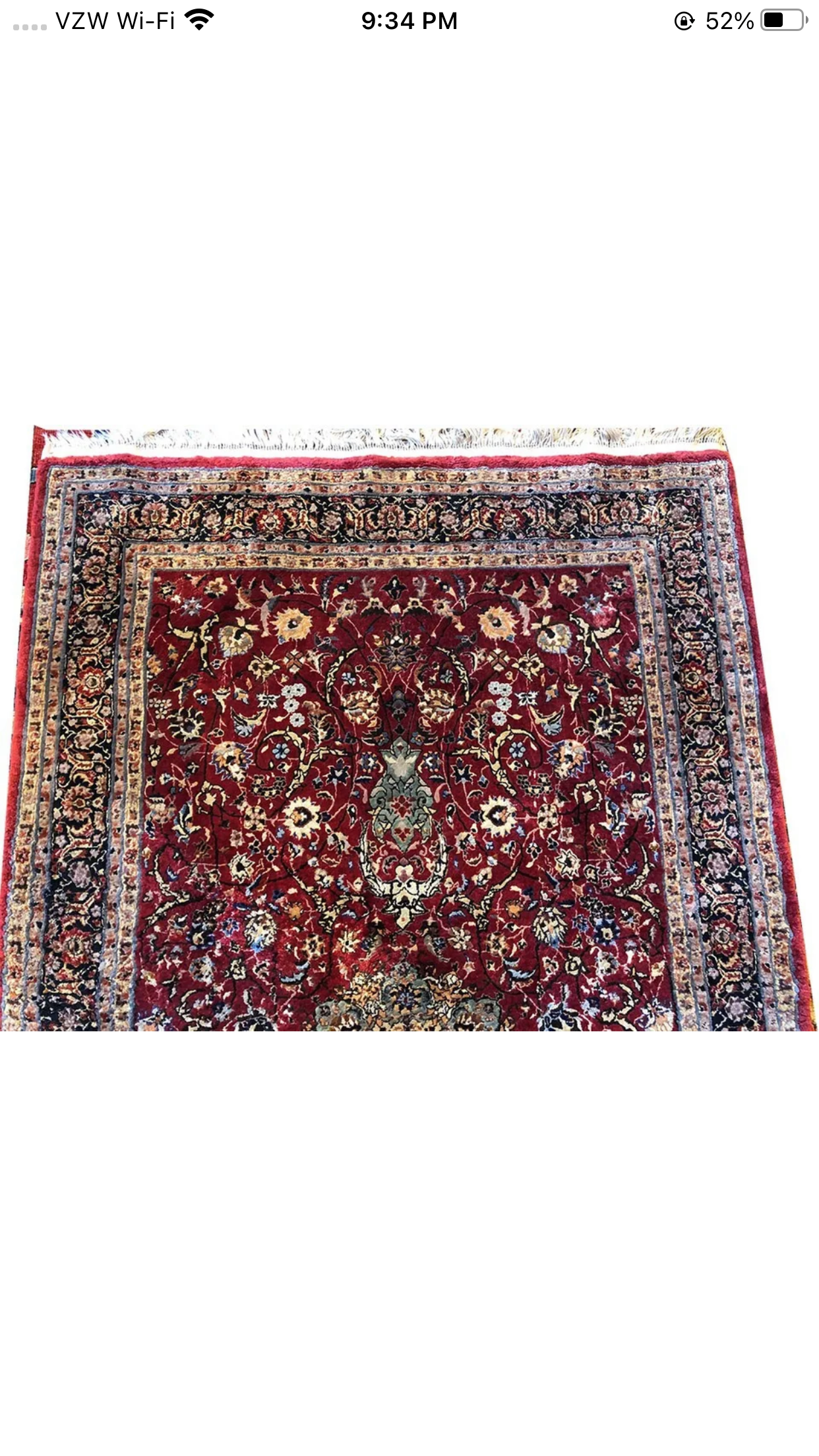 A Vintage 400 KPSI 100% Silk Turkish Area Rug