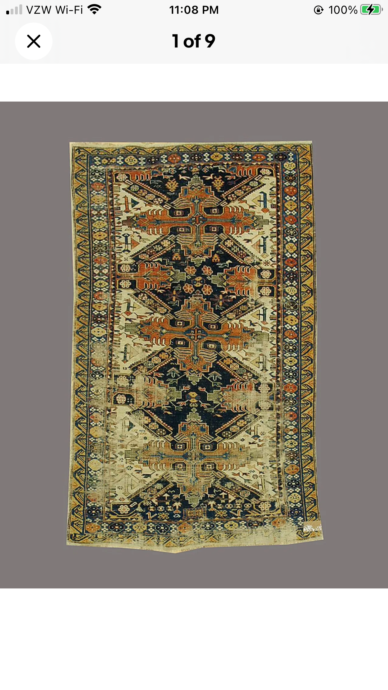 An Antique Worn Out Caucasian Seychour Rug