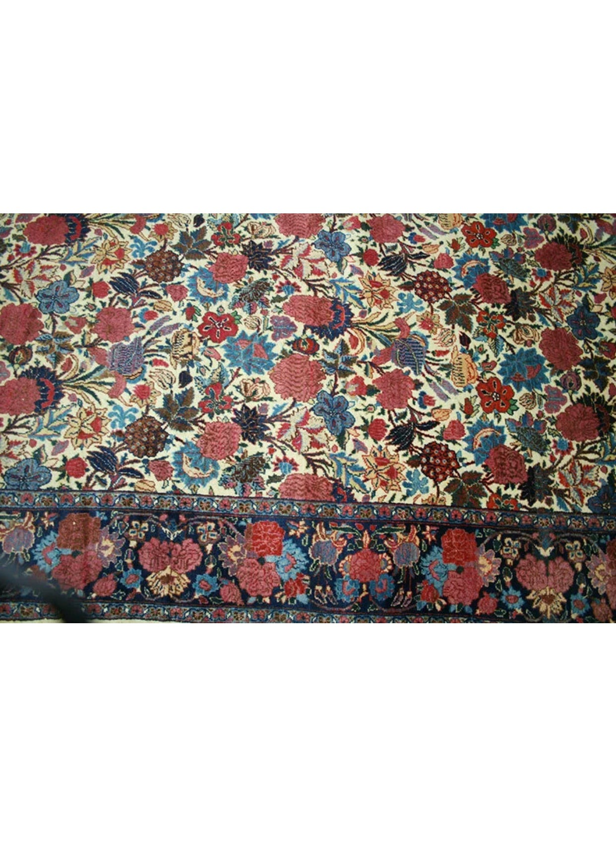 An Antique Decorative Persian Mashad Rug “Golfarang”