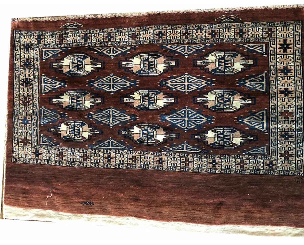Antique Tribal Turkoman /Yamout Chuval Rug