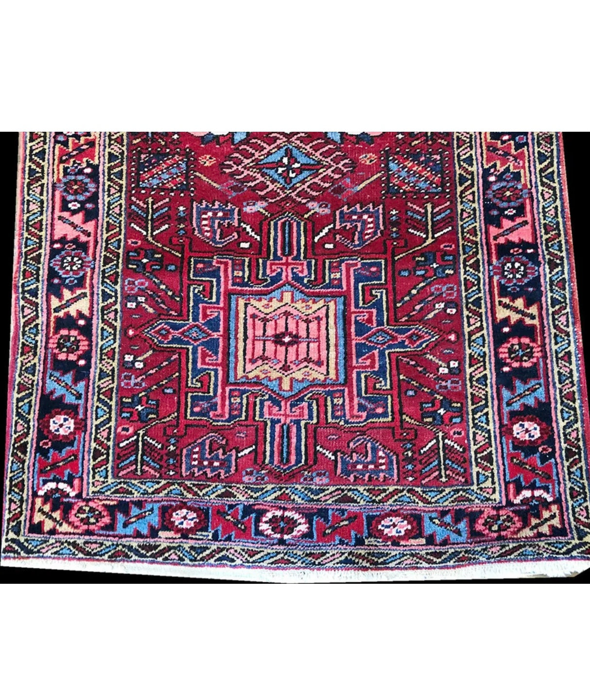 An Antique Decorative 11’ Long Hallway Runner Persian Heriz/ Karajej Runner