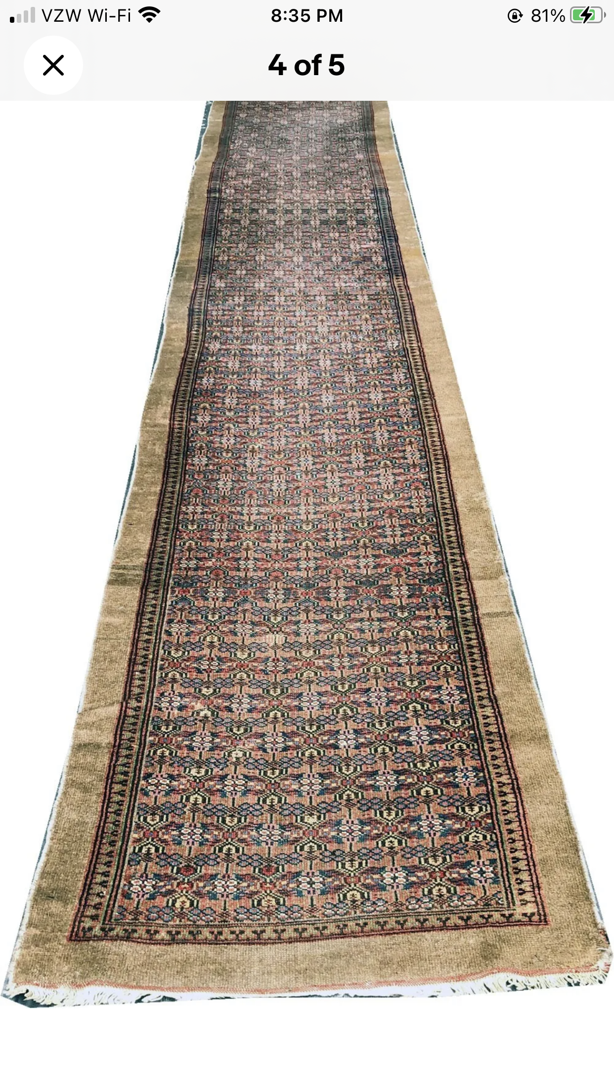 Antique 3’ x 16’ Persian Saran Hallway Runner Rug