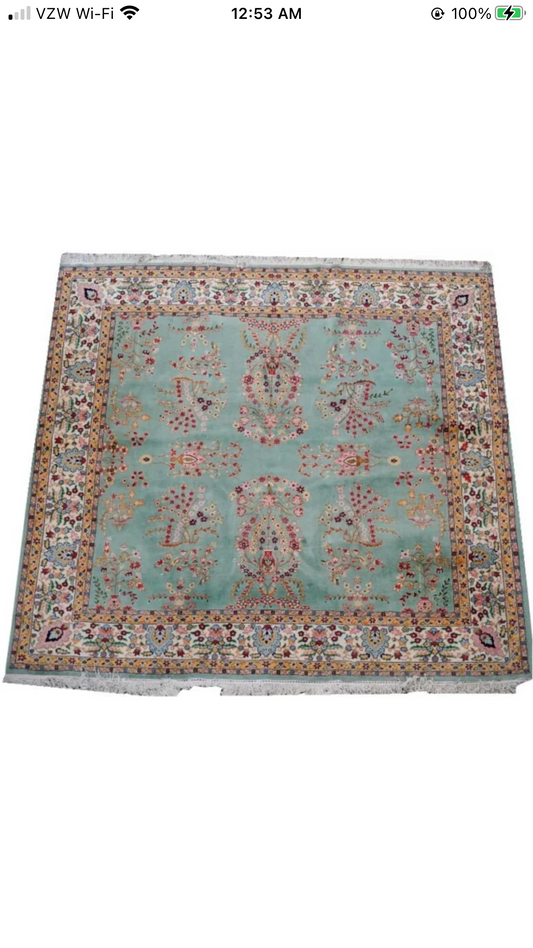 A Vintage 8’ x 8’ Persian Kerman Rug