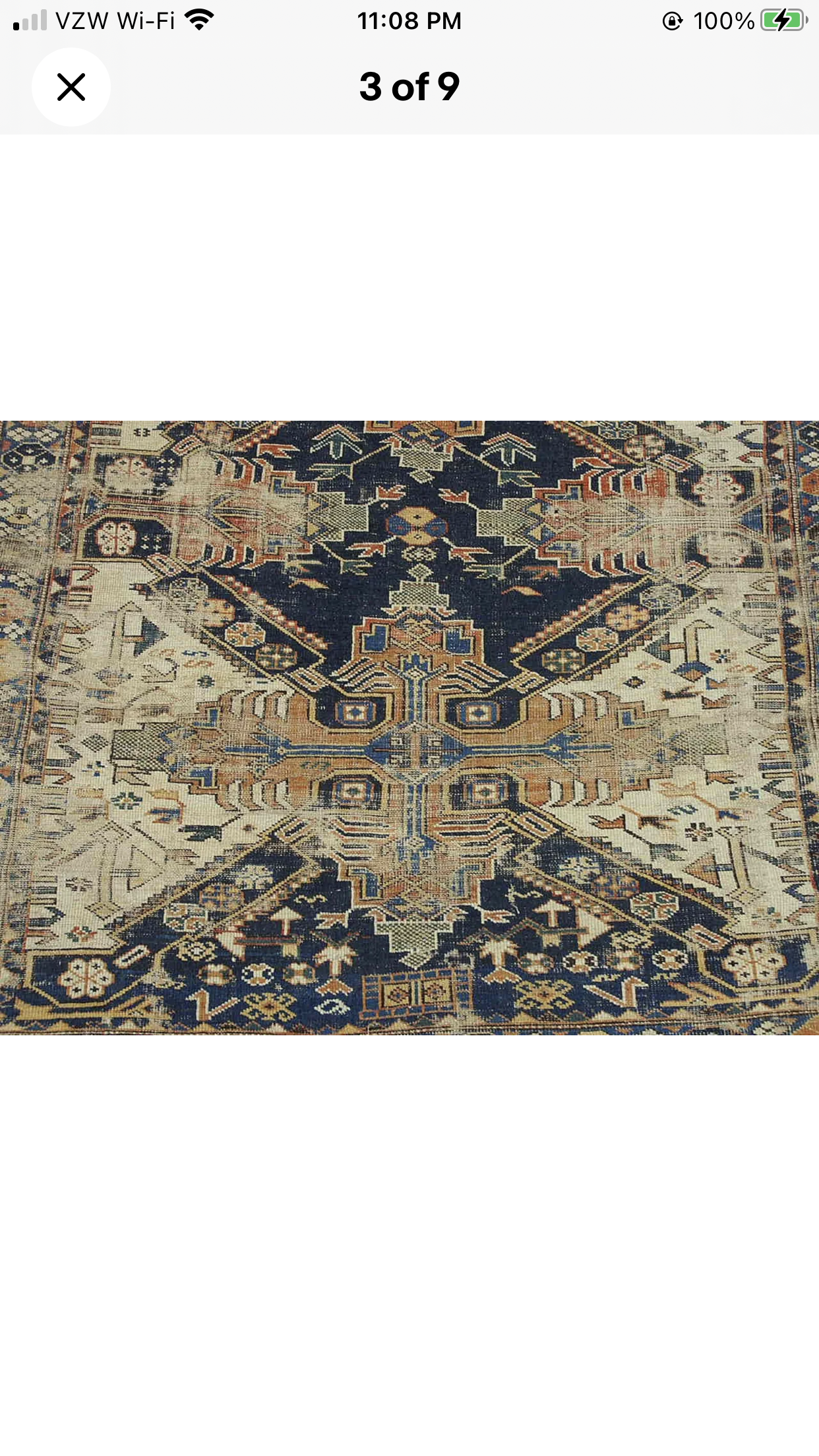 An Antique Worn Out Caucasian Seychour Rug