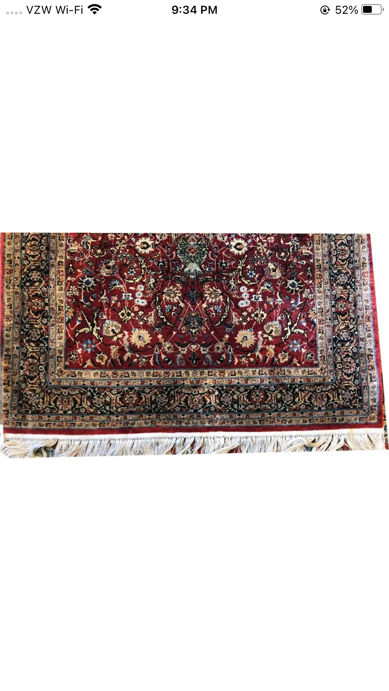 A Vintage 400 KPSI 100% Silk Turkish Area Rug