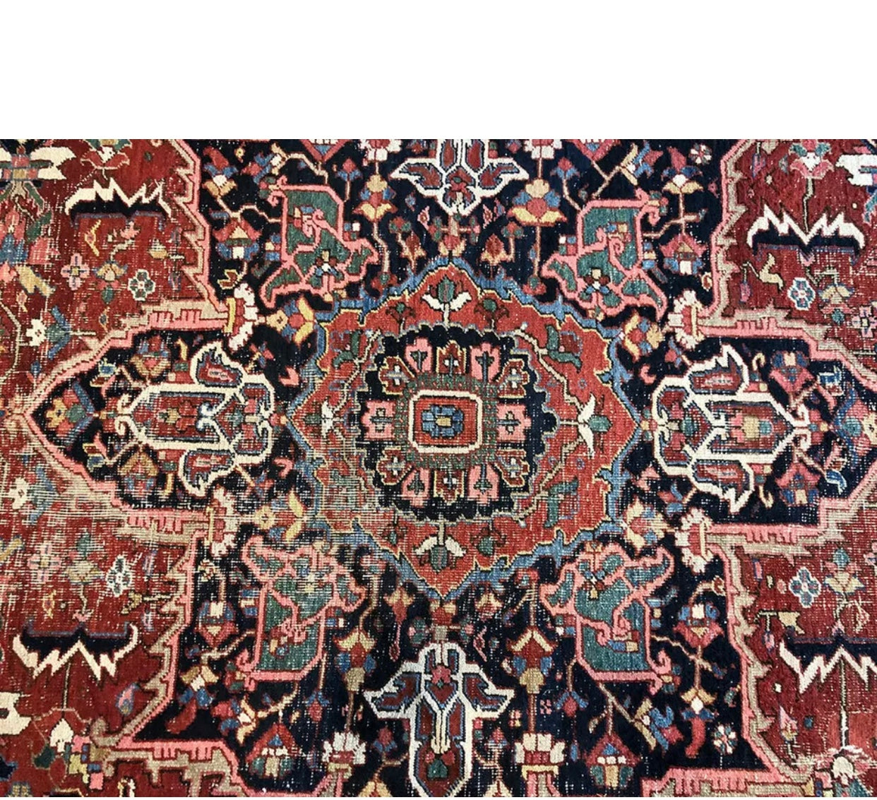 An Antique Decorative Persian Heriz  Rug Circa 1910