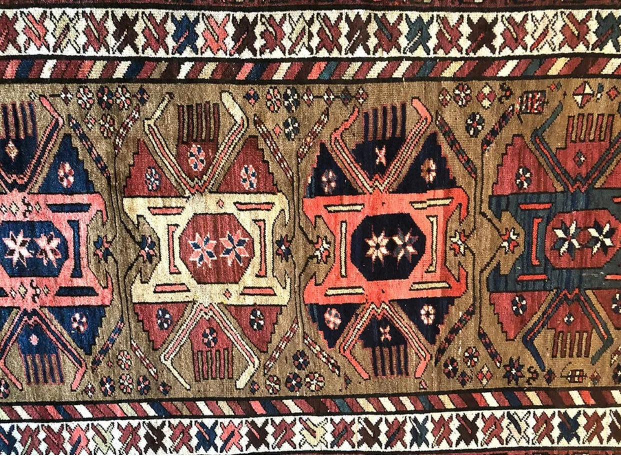 An Antique Caucasian Karabagh Hallway Runner Rug