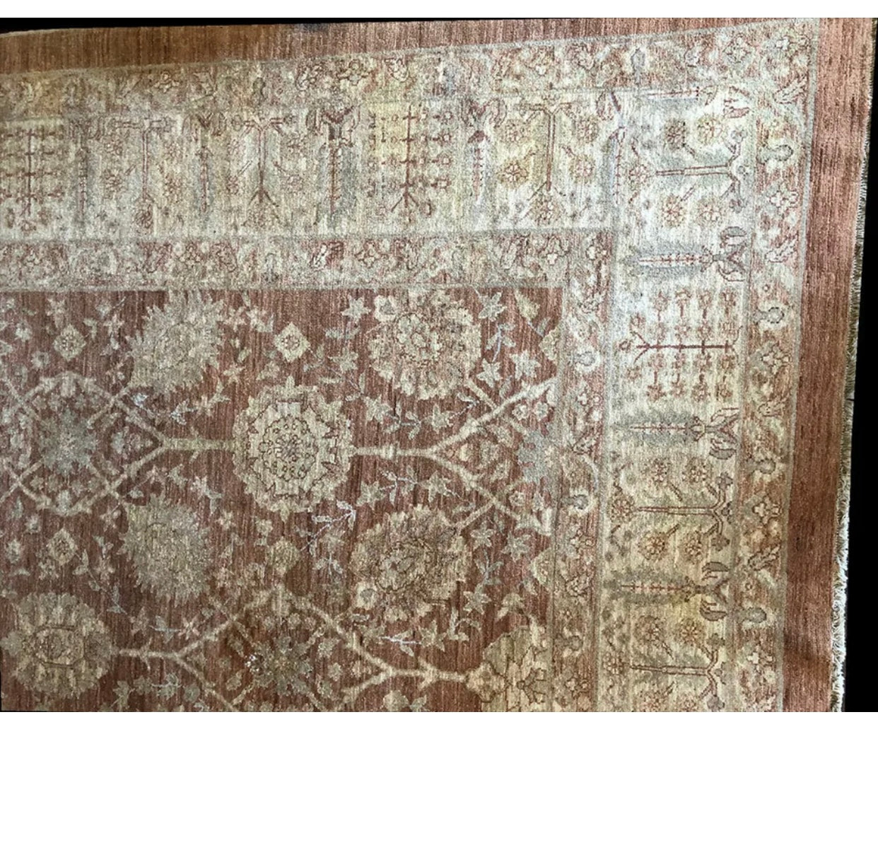 A Vintage Contemporary 11’x 14’ Panel Design Peshawar Rug