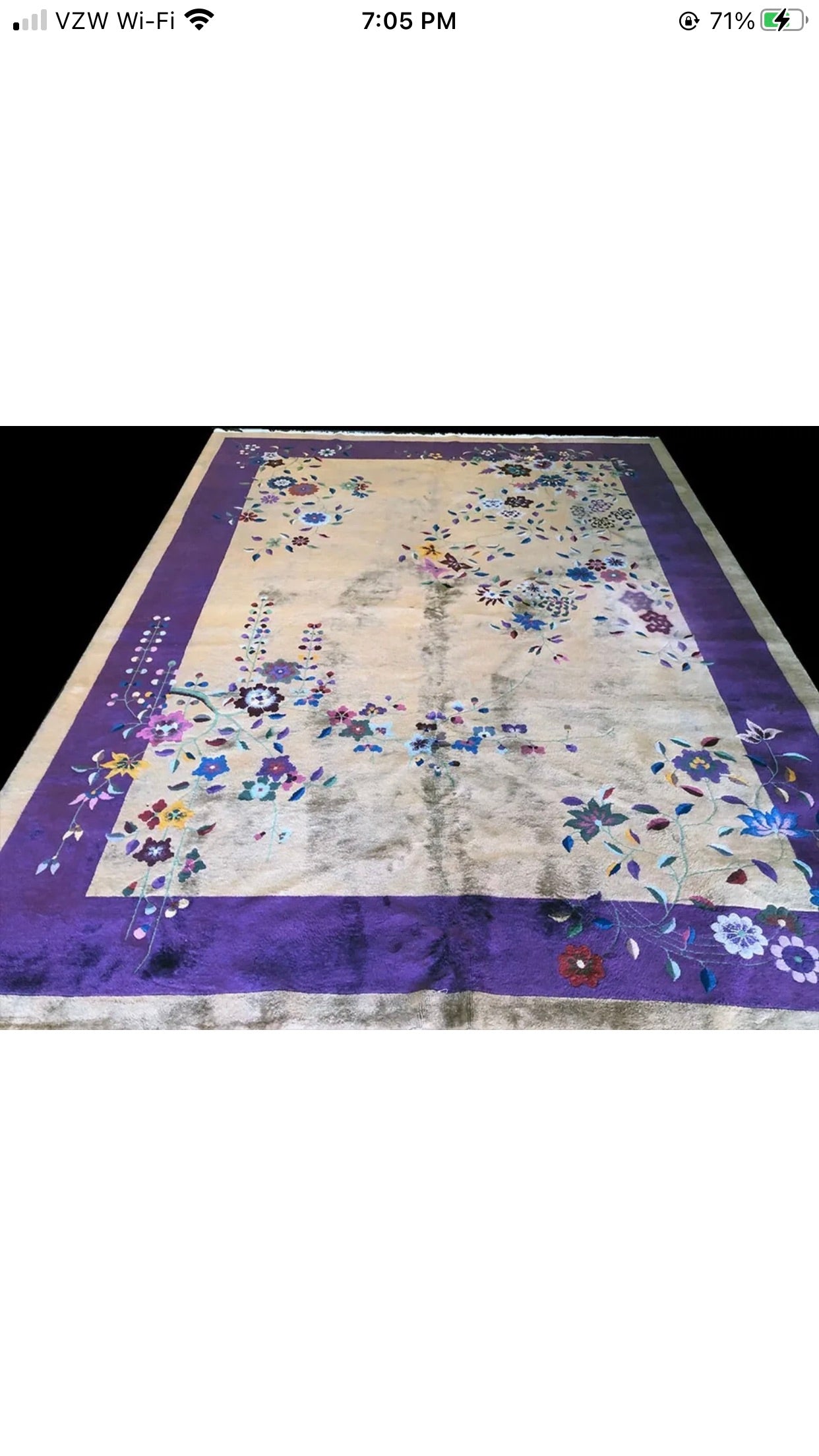Antique Gold & Purple Art Deco Chinese Rug