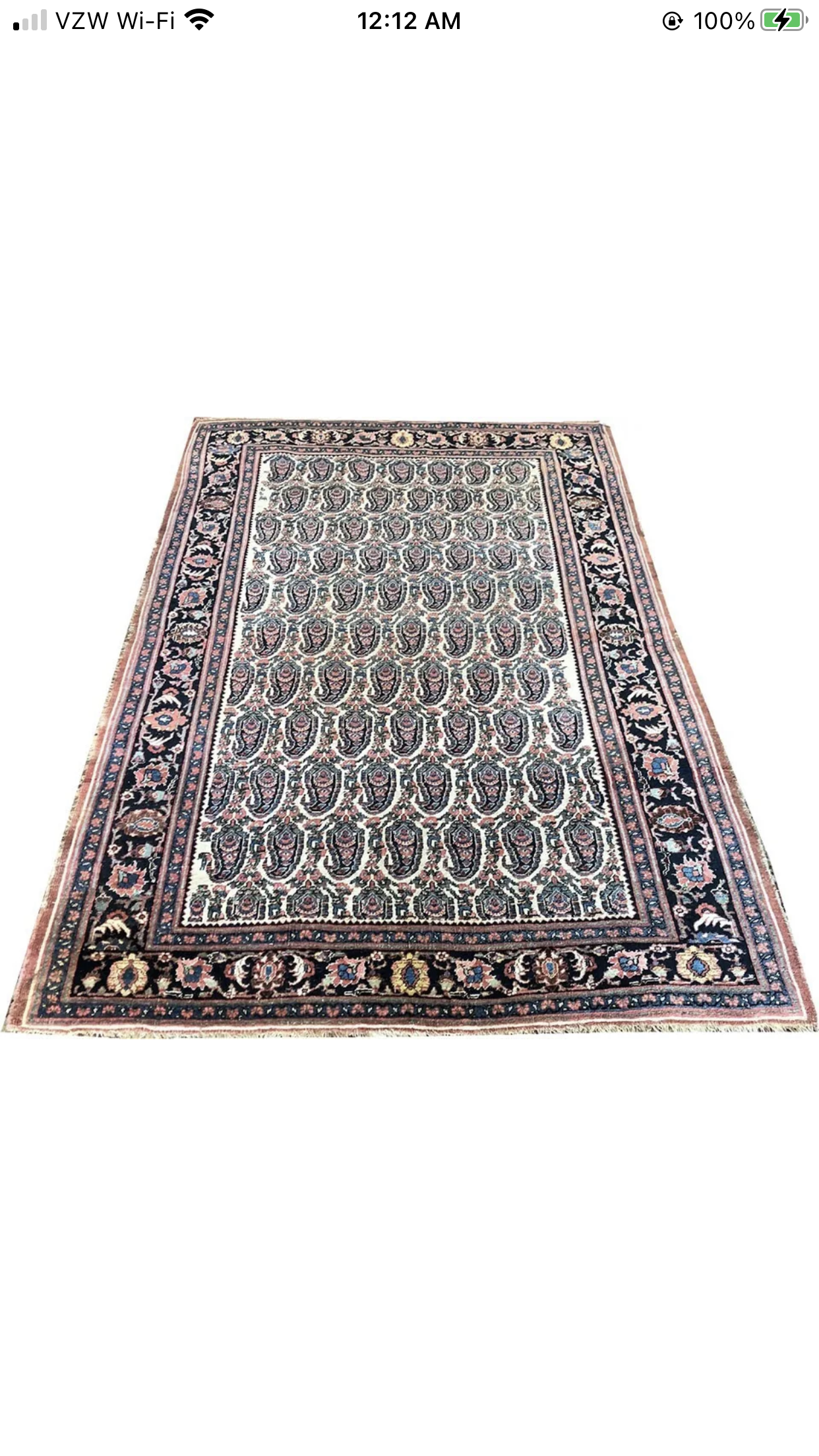 An Antique Decorative Persian paisley Design aKurd Bidjar Rug