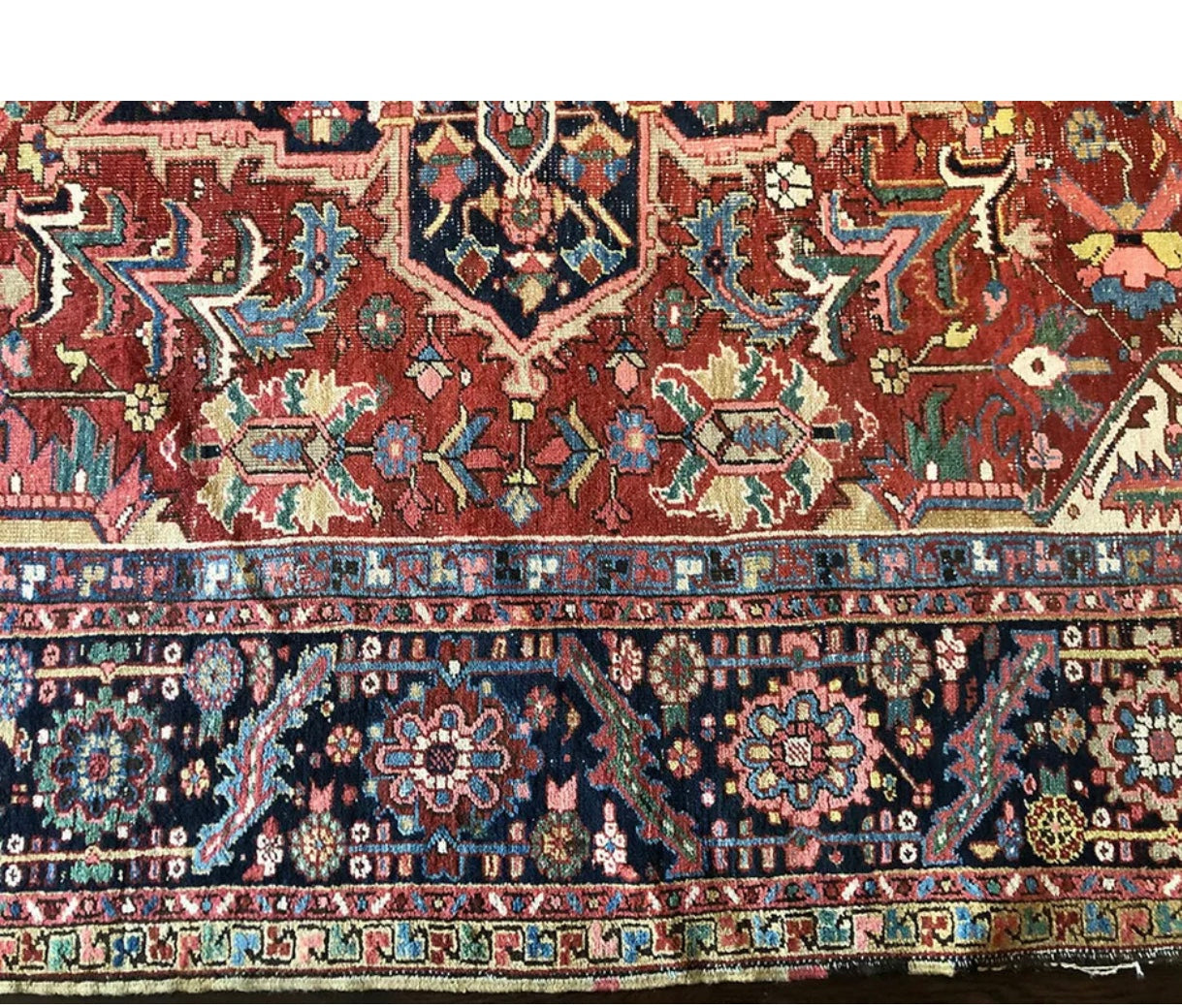 An Antique Decorative Persian Heriz  Rug Circa 1910