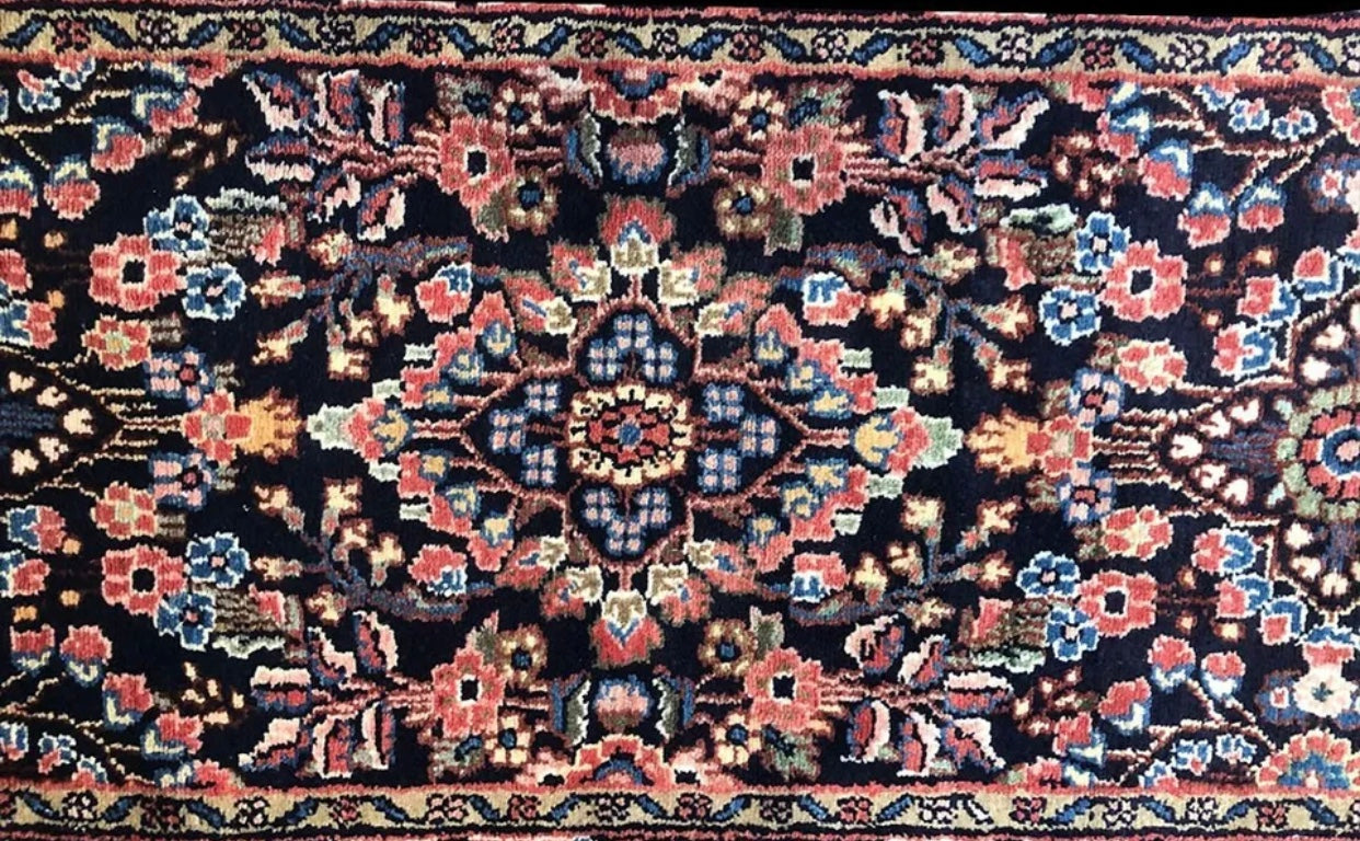 A Vintage 13’ Long Persian Hamedan Hallway Runner Rug