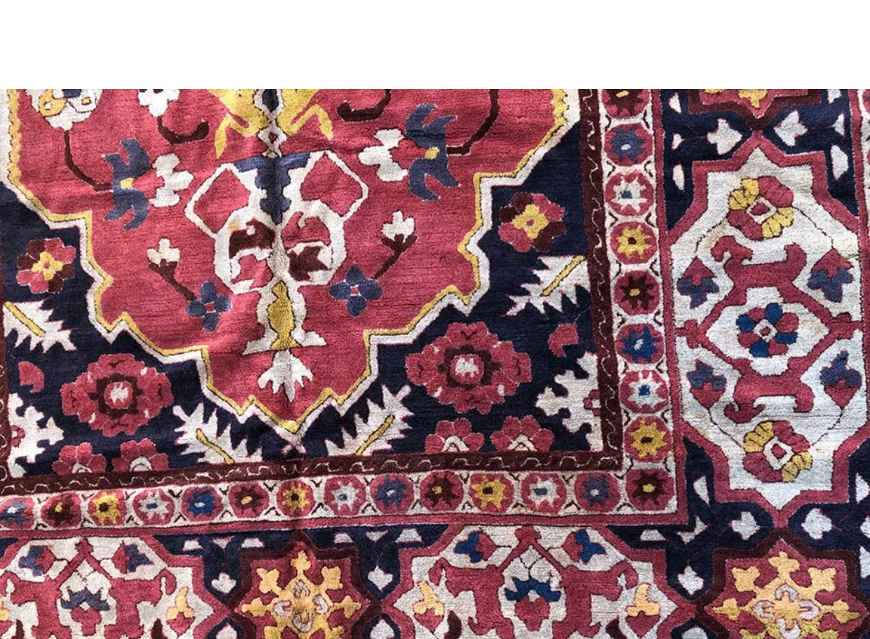 An Vintage Heriz Pattern German Tetex Rug