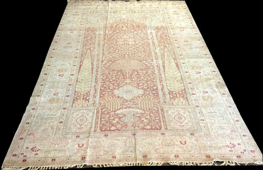 An Antique 100% Silk 6’ x 9’Turkish Keyseri rug