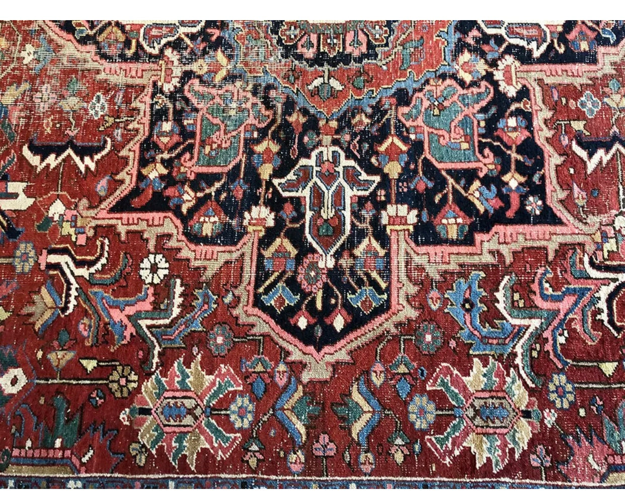 An Antique Decorative Persian Heriz  Rug Circa 1910