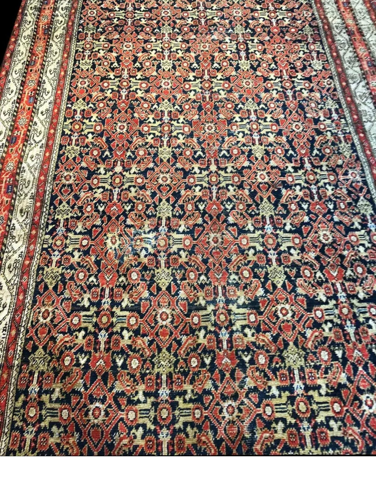 Antique 16’ Gallery Size Worn Out Persian Malayer Rug