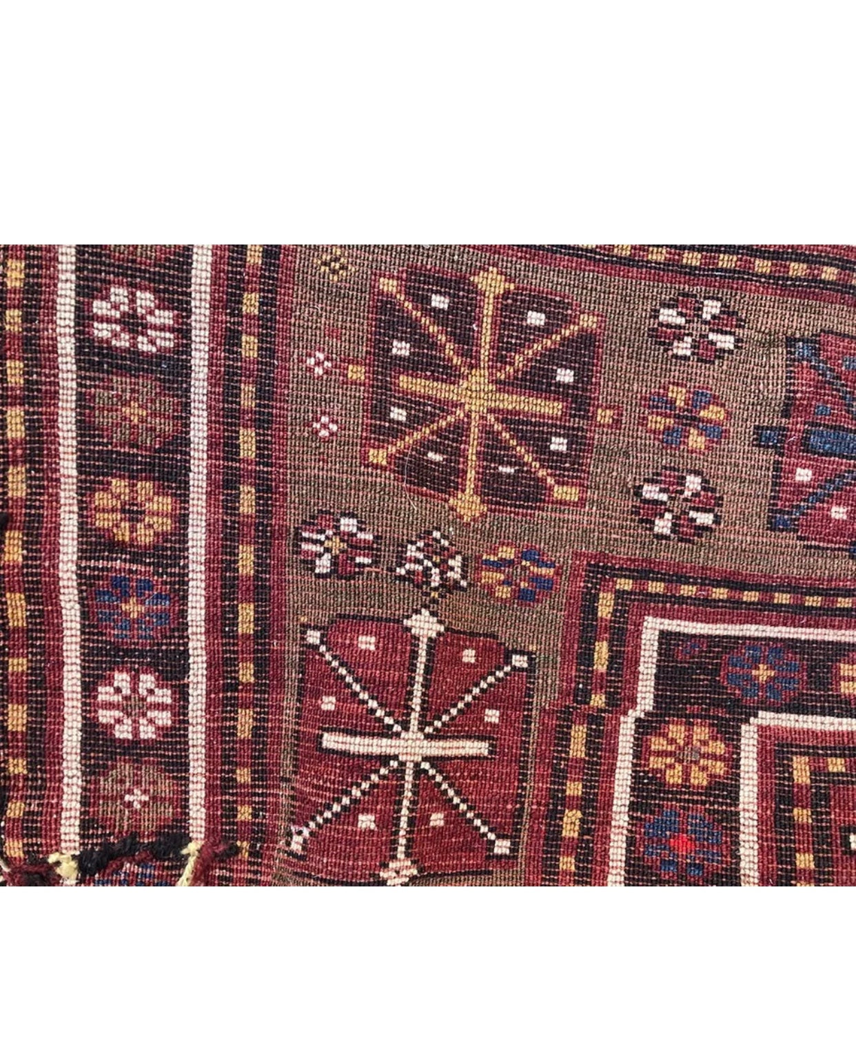 An Antique 3 Medallion Caucasian Kazak Rug