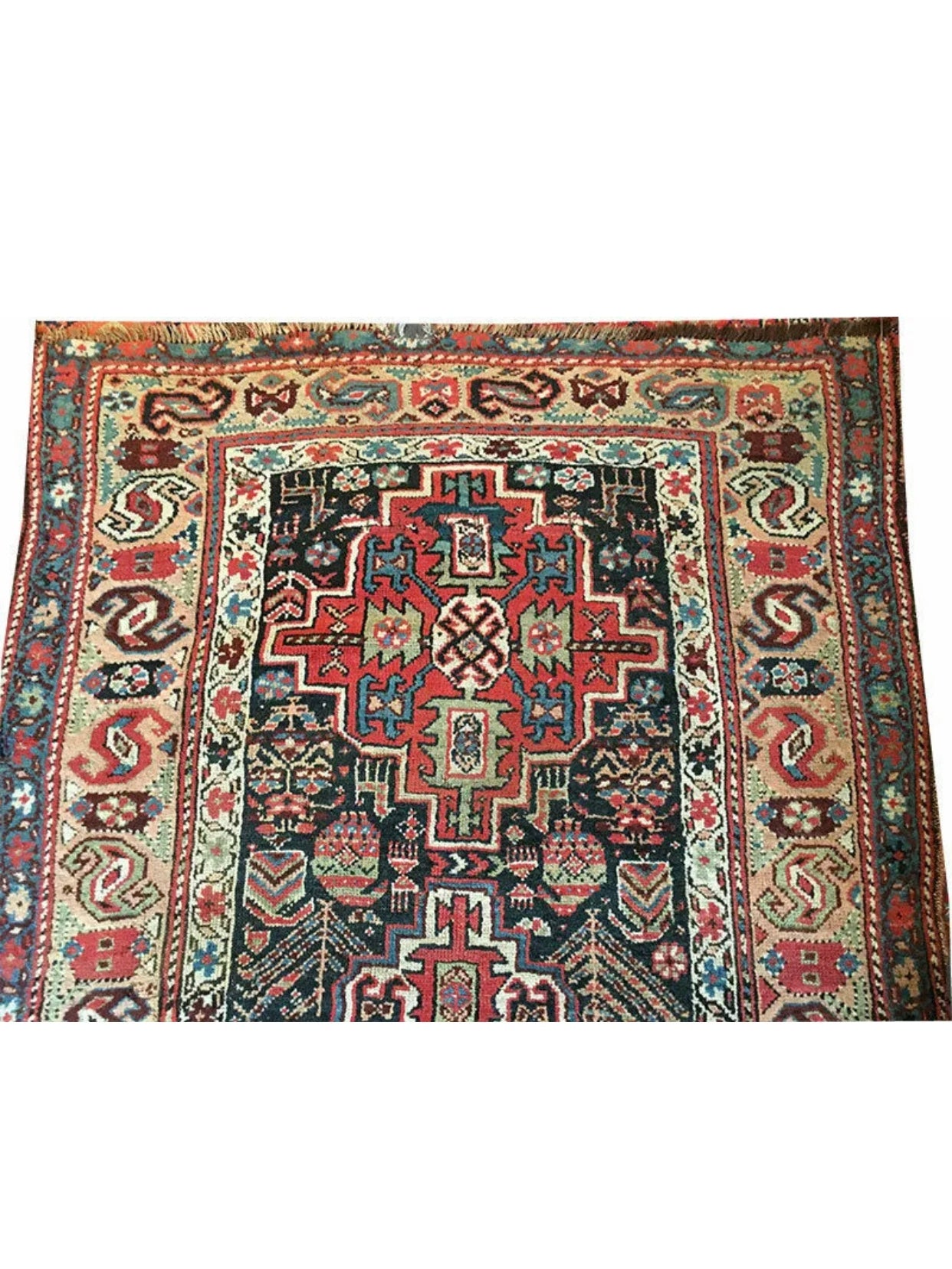 An Antique 12’ Long Persian tribal Kurdish Hallway Runner Rug