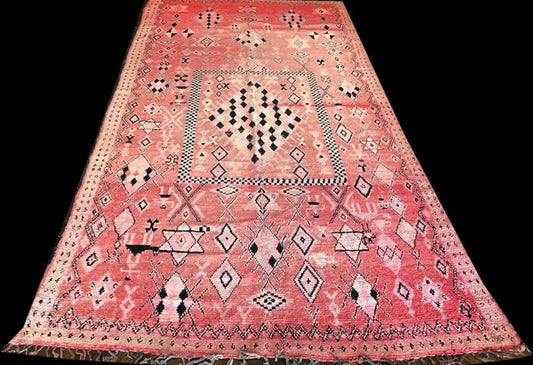 An Unusual 5’x12’ Antique Moroccan Rug With Star Of David